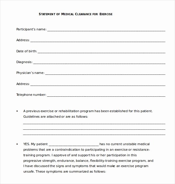 Medical Clearance Letter Template Luxury 27 Sample Medical Clearance forms