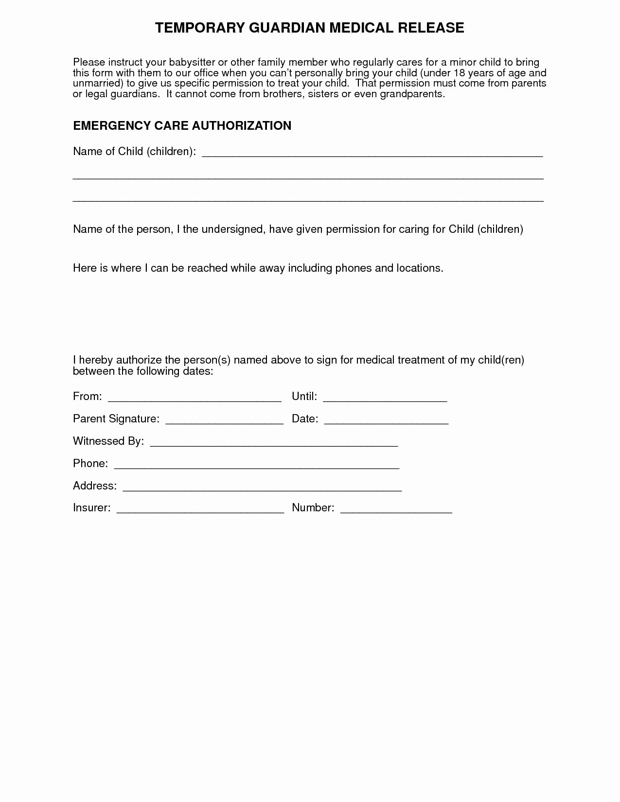 Medical Consent form Template Best Of Medical Consent Letter for Grandparents Template Sample