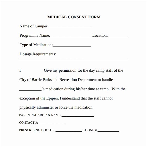 Medical Consent form Template Lovely 7 Sample Medical Consent forms to Download