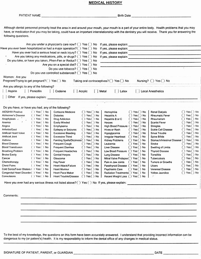 Medical History form Template Lovely Medical History form Template – Medical form Templates