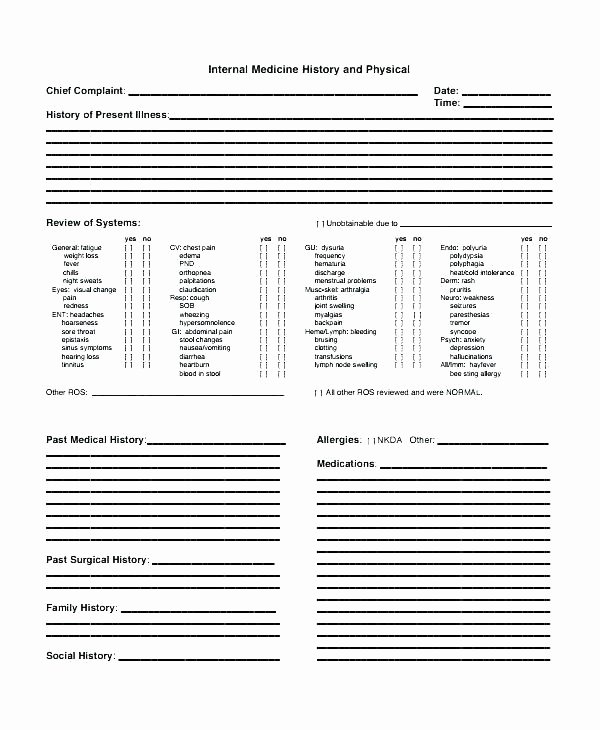 Medical Intake form Template Luxury Acupuncture Intake form Template Unique Patient Note