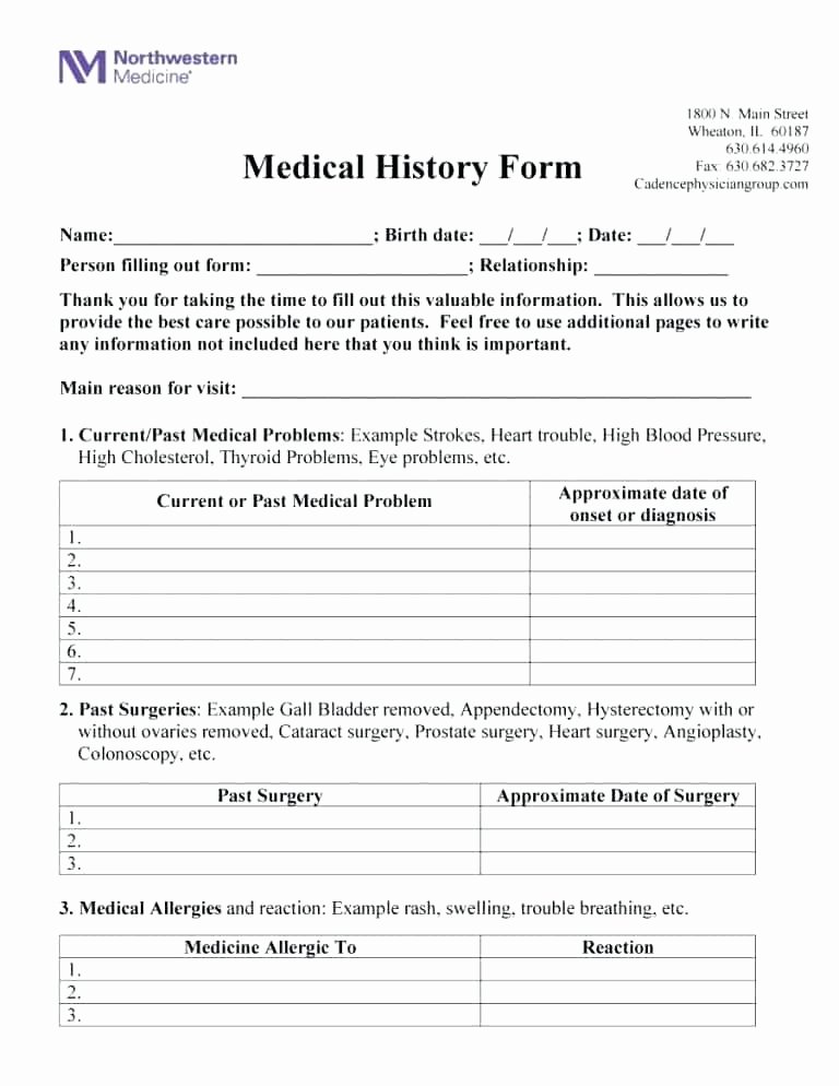 Medical Intake form Template New Medical Intake form Template Medical Intake form Template