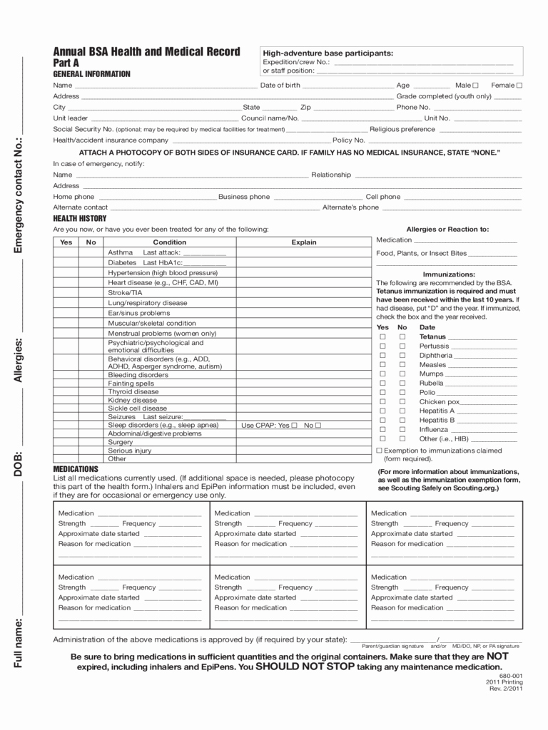 blank medical forms