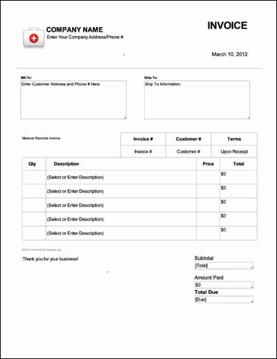 Medical Records Invoice Template Beautiful Medical Records Invoice