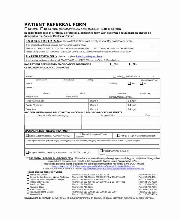 Medical Referral form Template Awesome Doctor Referral form Template Printable Physician Referral