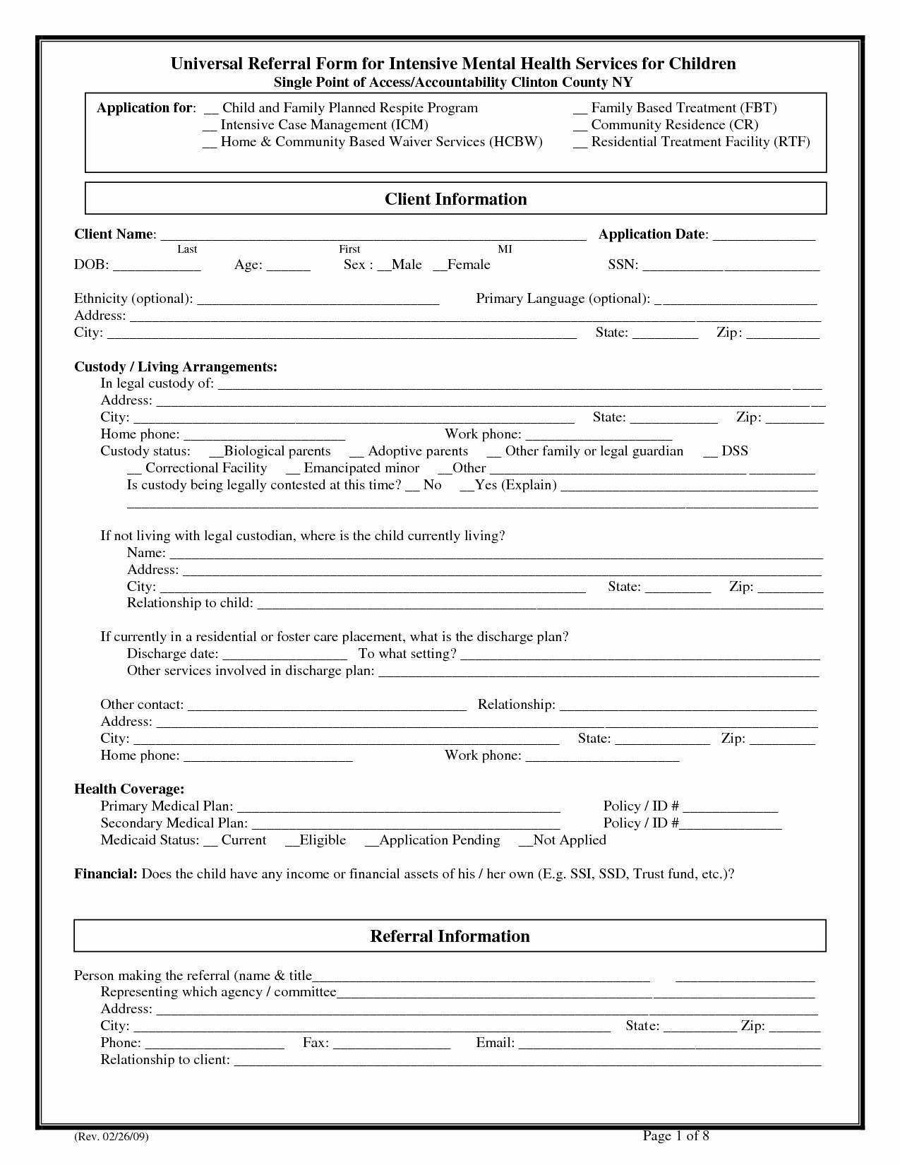 Medical Referral form Template Best Of Best S Of Health Care forms Templates Mental Health
