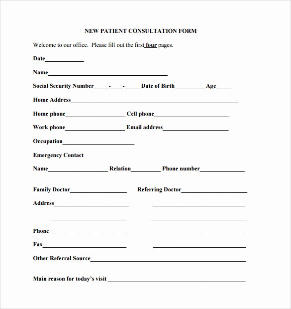 Medical Referral forms Template Awesome Sample Medical Consultation form 11 Download Free
