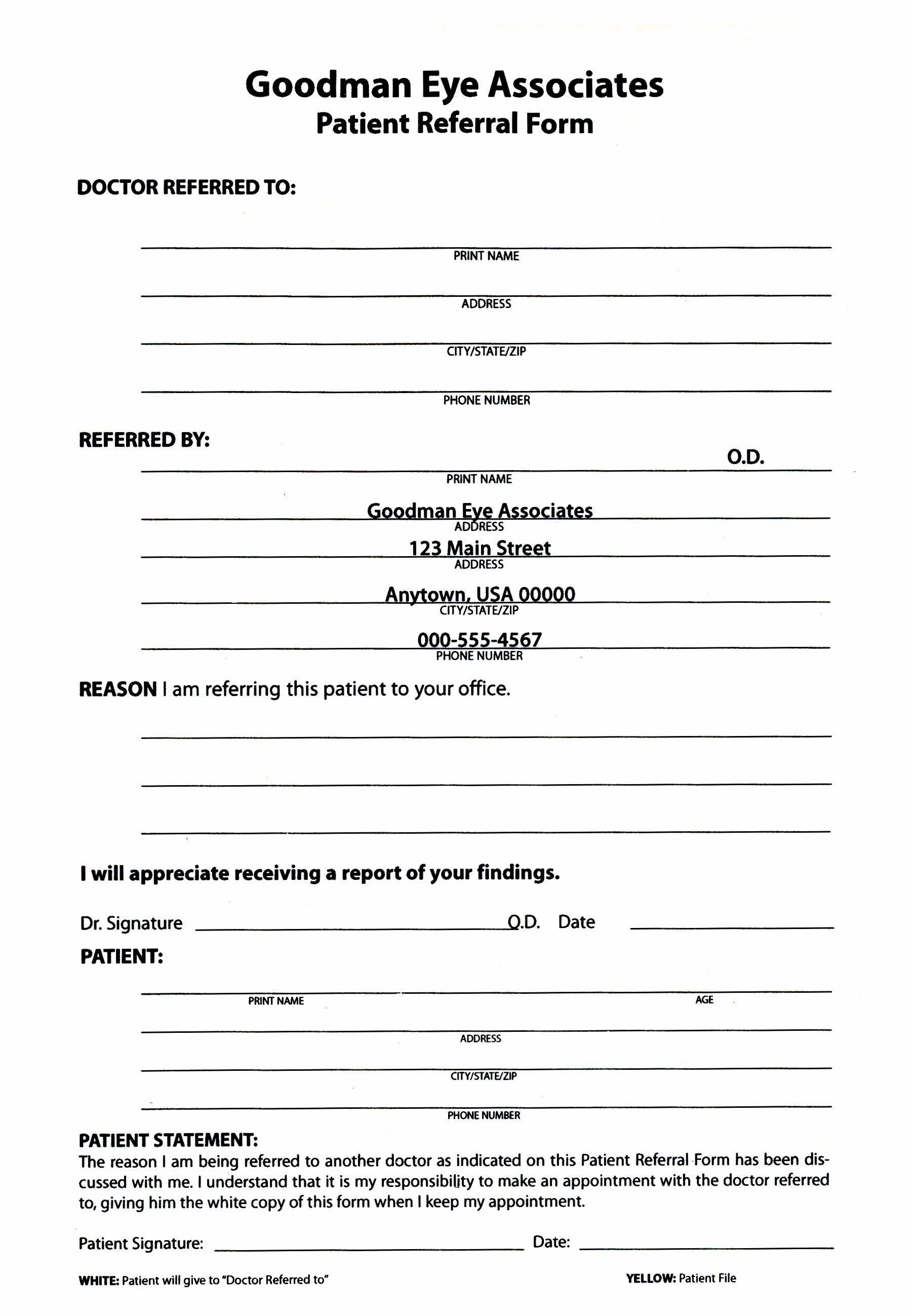 Medical Referral forms Template New Medical Referral form – Templates Free Printable