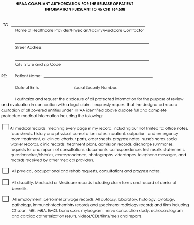 Medical Release form Template Luxury Medical Records Release form – Templates Free Printable