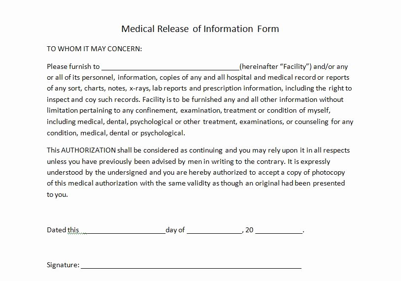 Medical Release forms Template Inspirational Personal Trainer forms