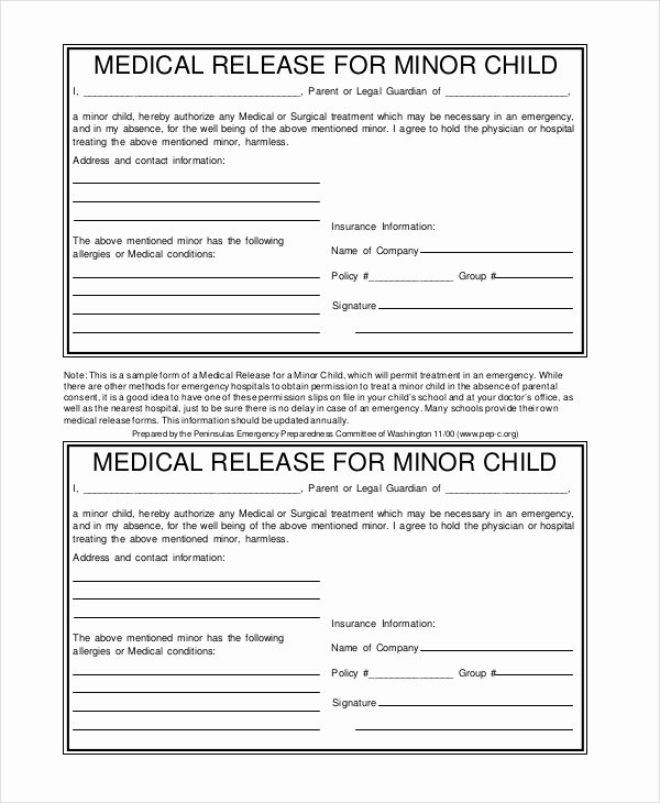 Medical Release forms Template Luxury 10 Medical Release forms Free Sample Example format