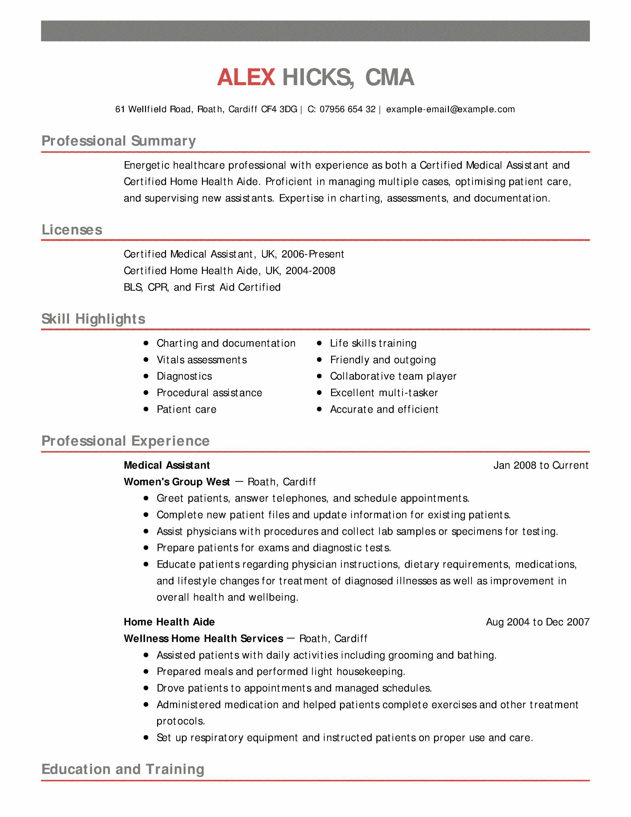 Medical Resume Template Free Awesome Medical Resume