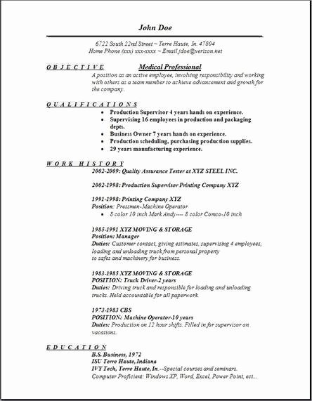 Medical Resume Template Free New Medical Professional Resume Occupational Examples Samples