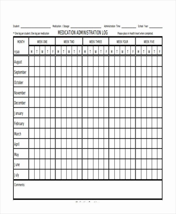 Medication Administration Record Template Awesome 29 Log Samples &amp; Templates