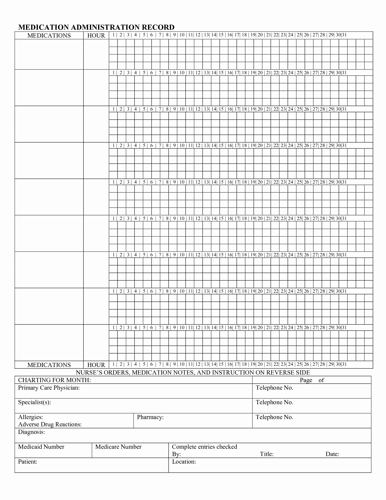 Medication Administration Record Template Fresh 9 Best Of Printable Medication Administration