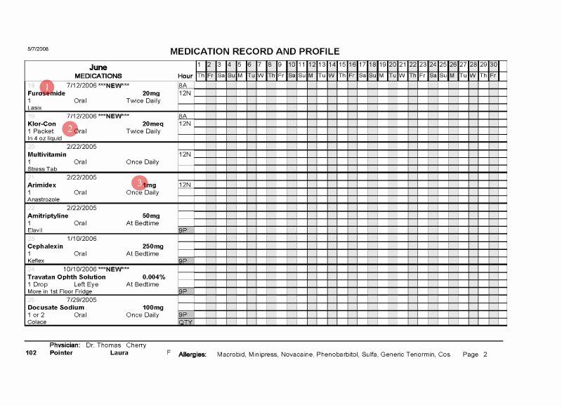 post administration record template medication chart