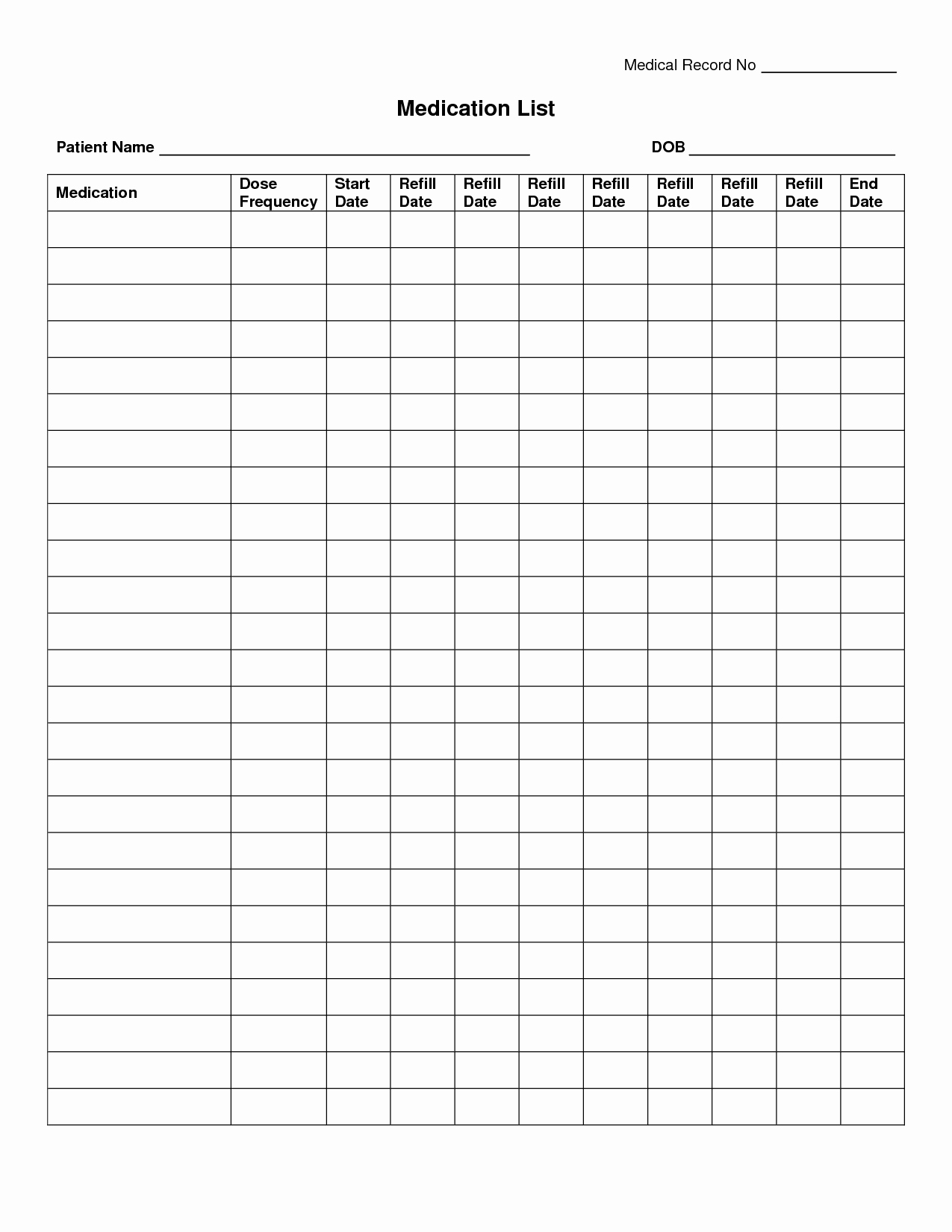 Medication Administration Record Template Unique Free Medication Administration Record Template Excel