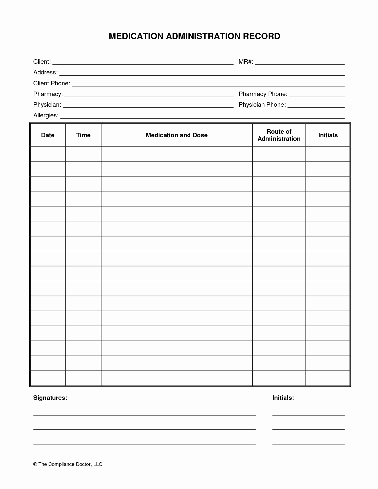 Medication Administration Records Template Best Of 5 Best Of Free Printable Medication Log Sheets