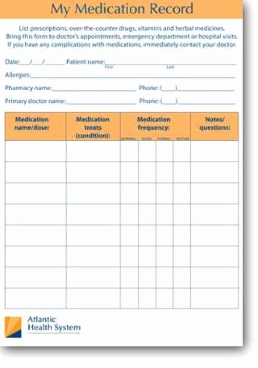 Medication Administration Records Template Elegant 5 Patient Medication Log Templates – Word Templates