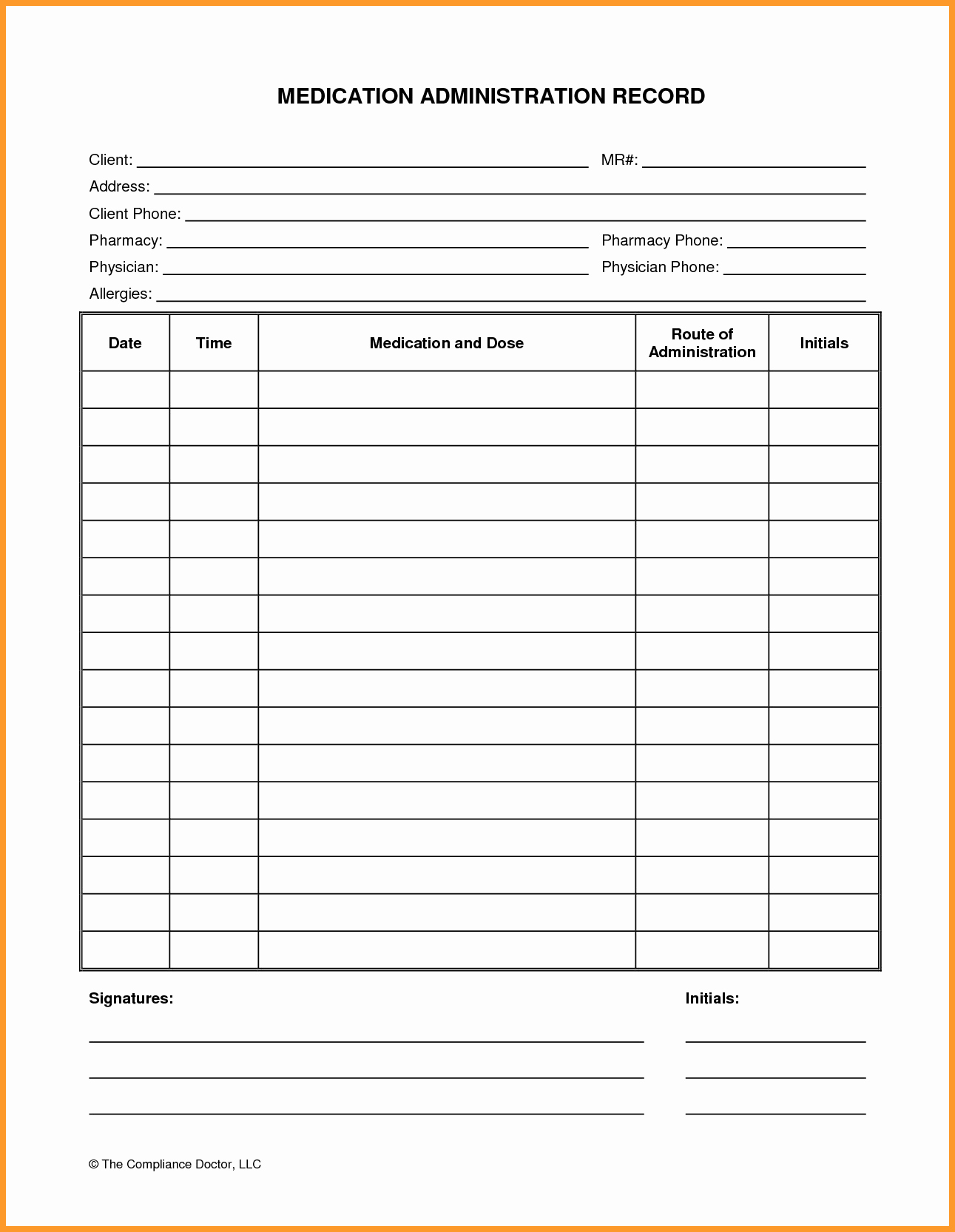 Medication Administration Records Template Inspirational 4 5 Medical Administration Record Template