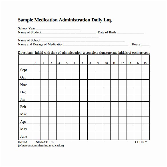 Medication Administration Records Template Unique 16 Sample Daily Log Templates Pdf Doc