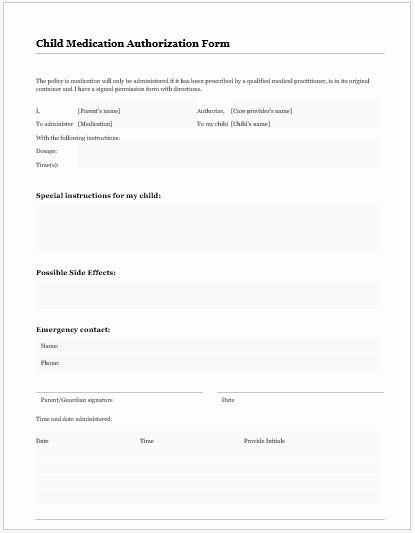 Medication Release form Template Inspirational Medical Release &amp; Authorization forms for Ms Word