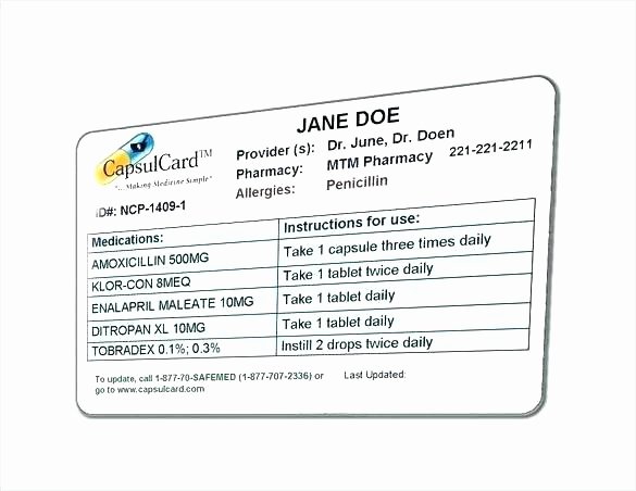 Medication Wallet Card Template New A Elegant Nursing Drug Card Template Free Designs Med ati