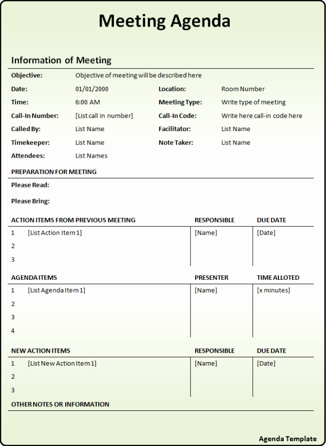 Meeting Action Items Template Elegant Interesting Meeting Agenda Template with Information and
