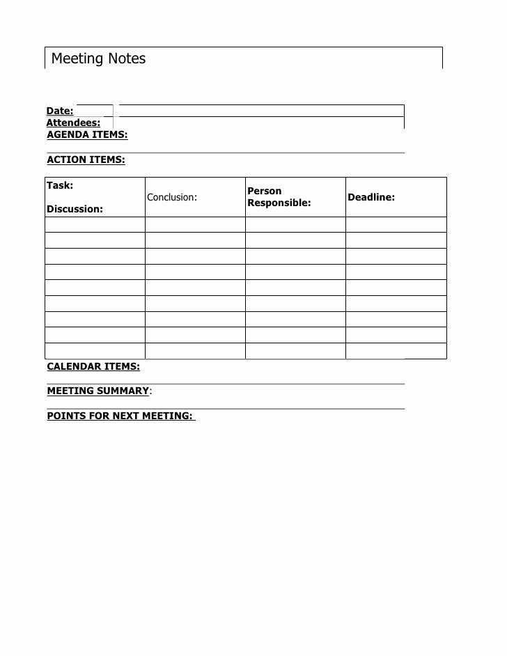 Meeting Action Items Template Lovely Copy Of Meeting Notes Template
