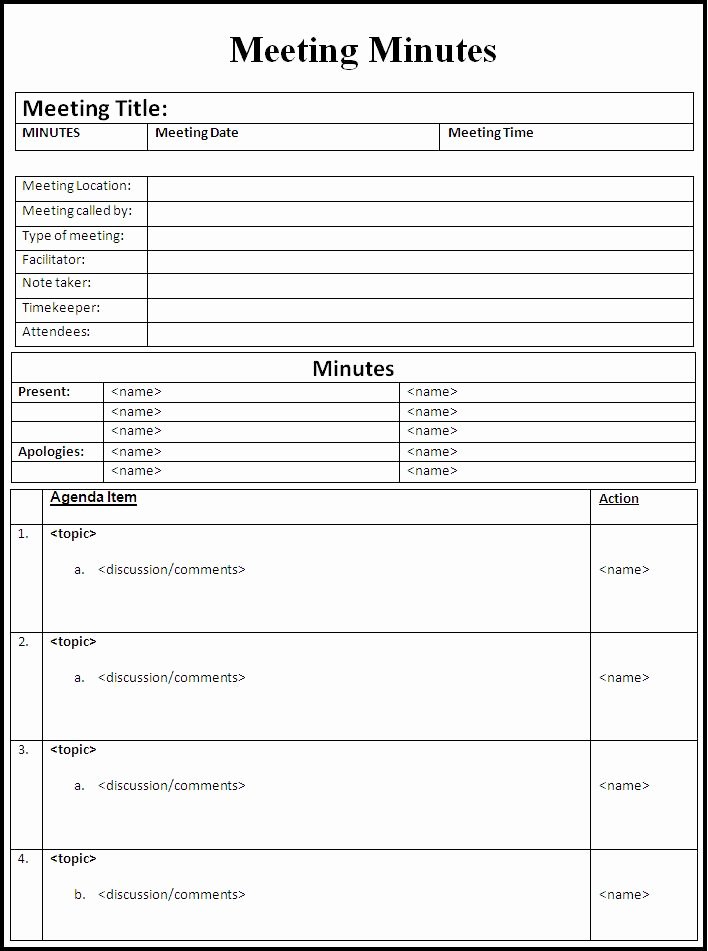 Meeting Minute Template Excel Awesome Minutes Meeting Template