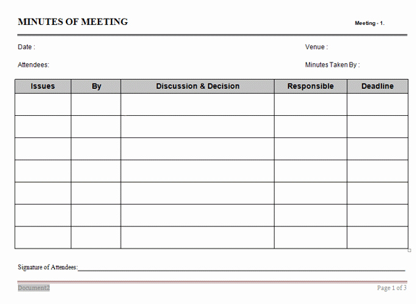 Meeting Minutes Template Excel Beautiful 6 Meeting Minutes Templates Excel Pdf formats