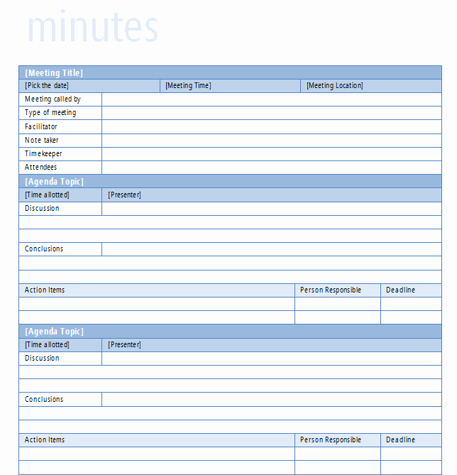 Meeting Minutes Template Excel Beautiful 9 Meeting Minutes Templates Word Excel Pdf formats