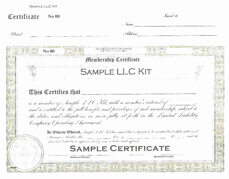 Membership Certificate Llc Template Elegant Good Certificate Membership Template Example
