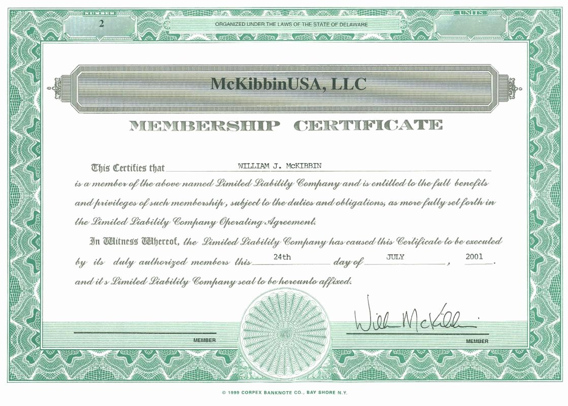 Membership Certificate Llc Template New Membership Certificate Llc Example