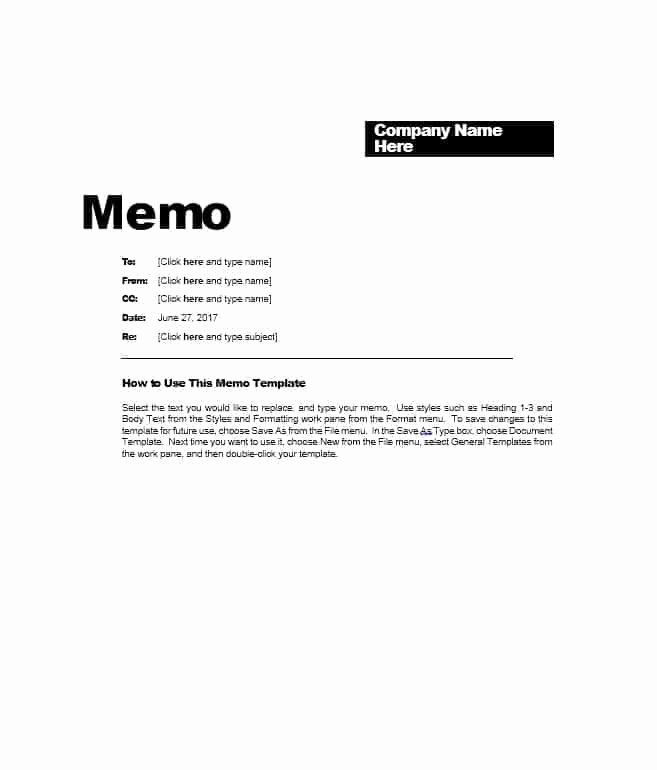 Memo Template for Word Luxury Business Memo Templates 40 Memo format Samples In Word