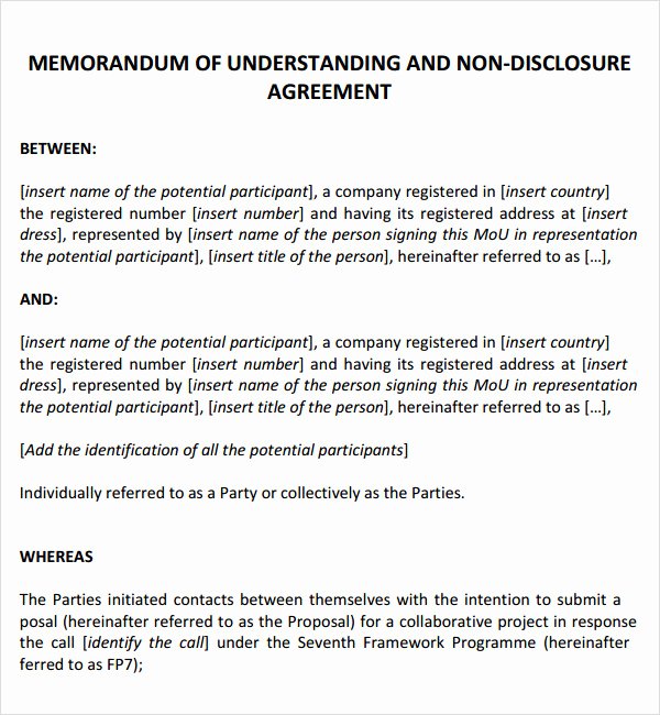 Memorandum Of Understanding Template New Memorandum Of Agreement 14 Free Pdf Doc Download