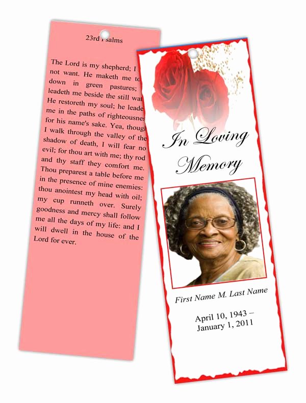 Memorial Bookmarks Template Free Inspirational Funeral Program Templates Memorial Bookmark