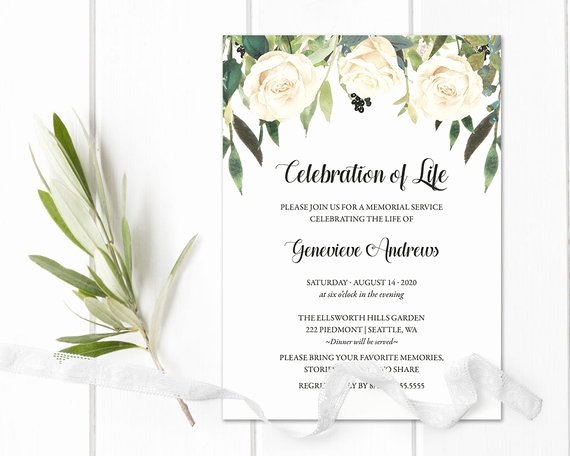 Memorial Service Announcement Template Lovely Celebration Of Life Invitation Template Funeral
