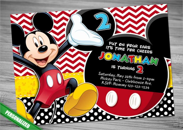Mickey Mouse Invitation Template Inspirational Sample Mickey Mouse Invitation Template 13 Download