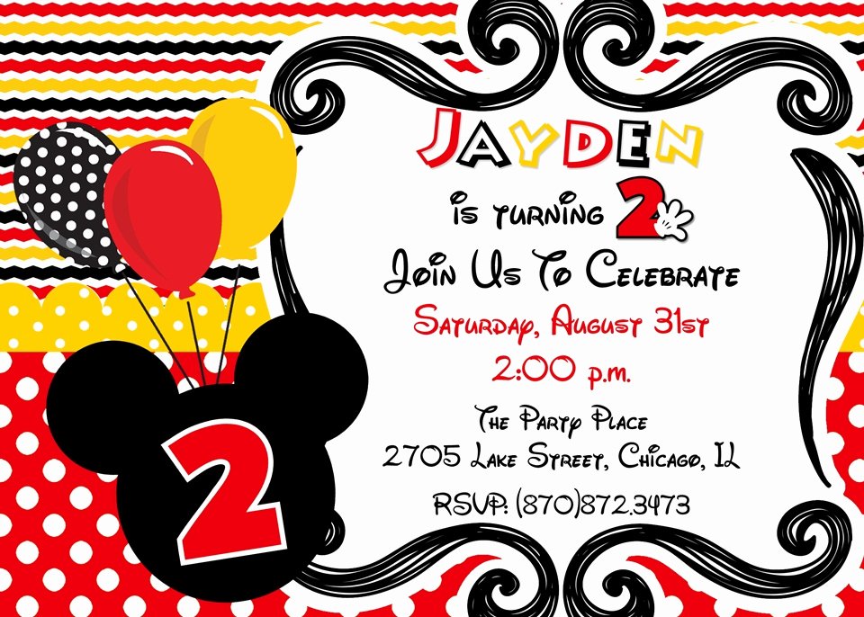 Mickey Mouse Invitations Template Fresh Party Invitation Templates Mickey Mouse Party Invitations
