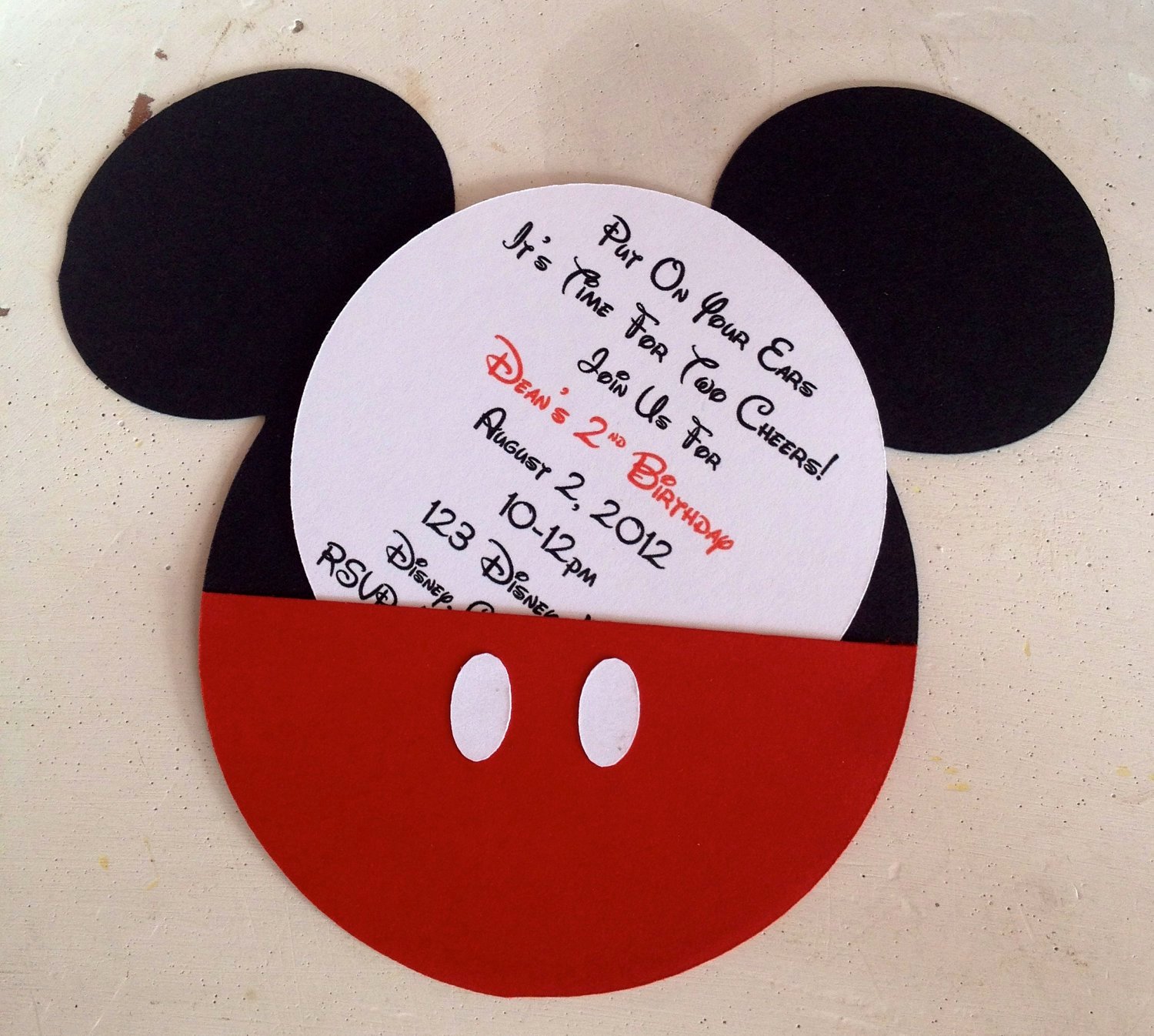 Mickey Mouse Invitations Template Inspirational Handmade Custom Red Mickey Mouse Birthday Invitations Set Of