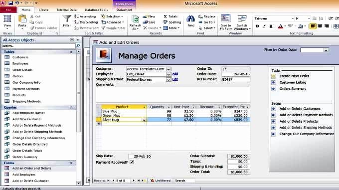 Microsoft Access 2007 Template Best Of Access Inventory order Shipment Management Database