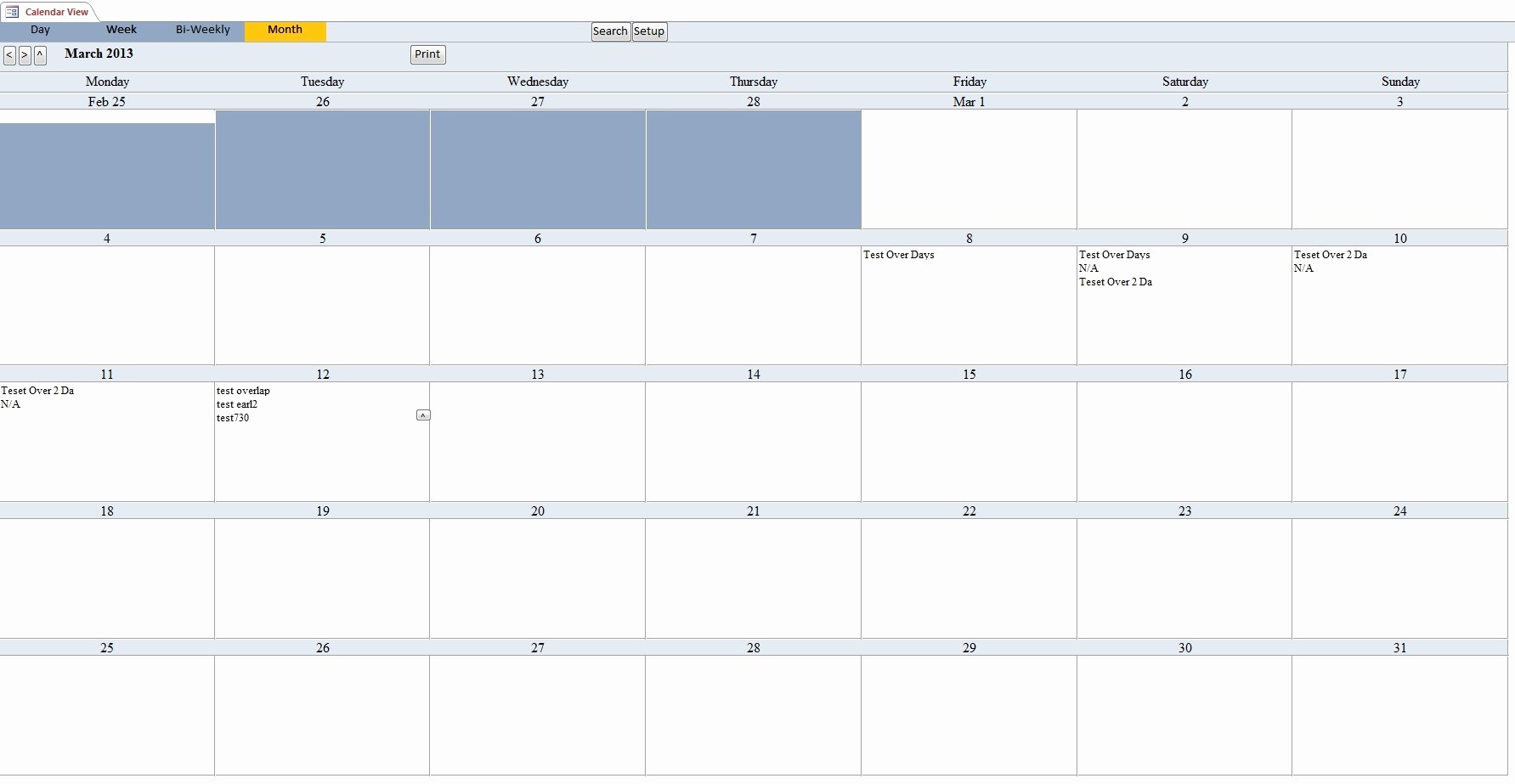 Microsoft Access Calendar Template Awesome Microsoft Access Calendar Template