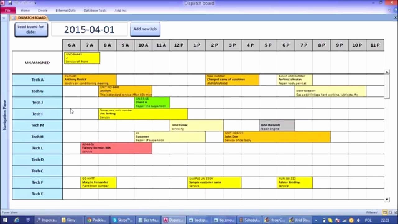 Microsoft Access Scheduling Template Awesome Microsoft Access Interactive Work Load and Capacity