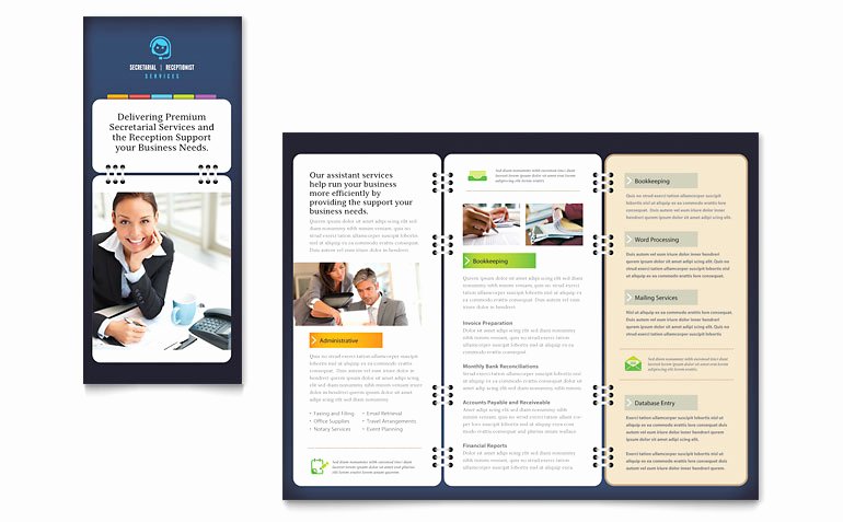 Microsoft Publisher Booklet Template Luxury Secretarial Services Tri Fold Brochure Template Word