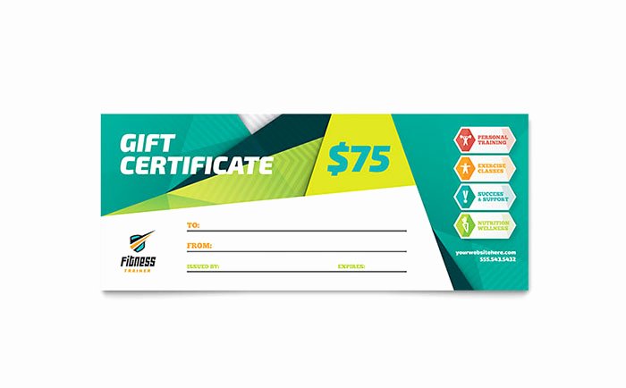 Microsoft Publisher Certificate Template Beautiful Fitness Trainer Gift Certificate Template Word &amp; Publisher