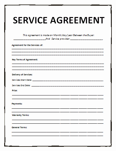 Microsoft Word Contract Template Inspirational Service Agreement Template