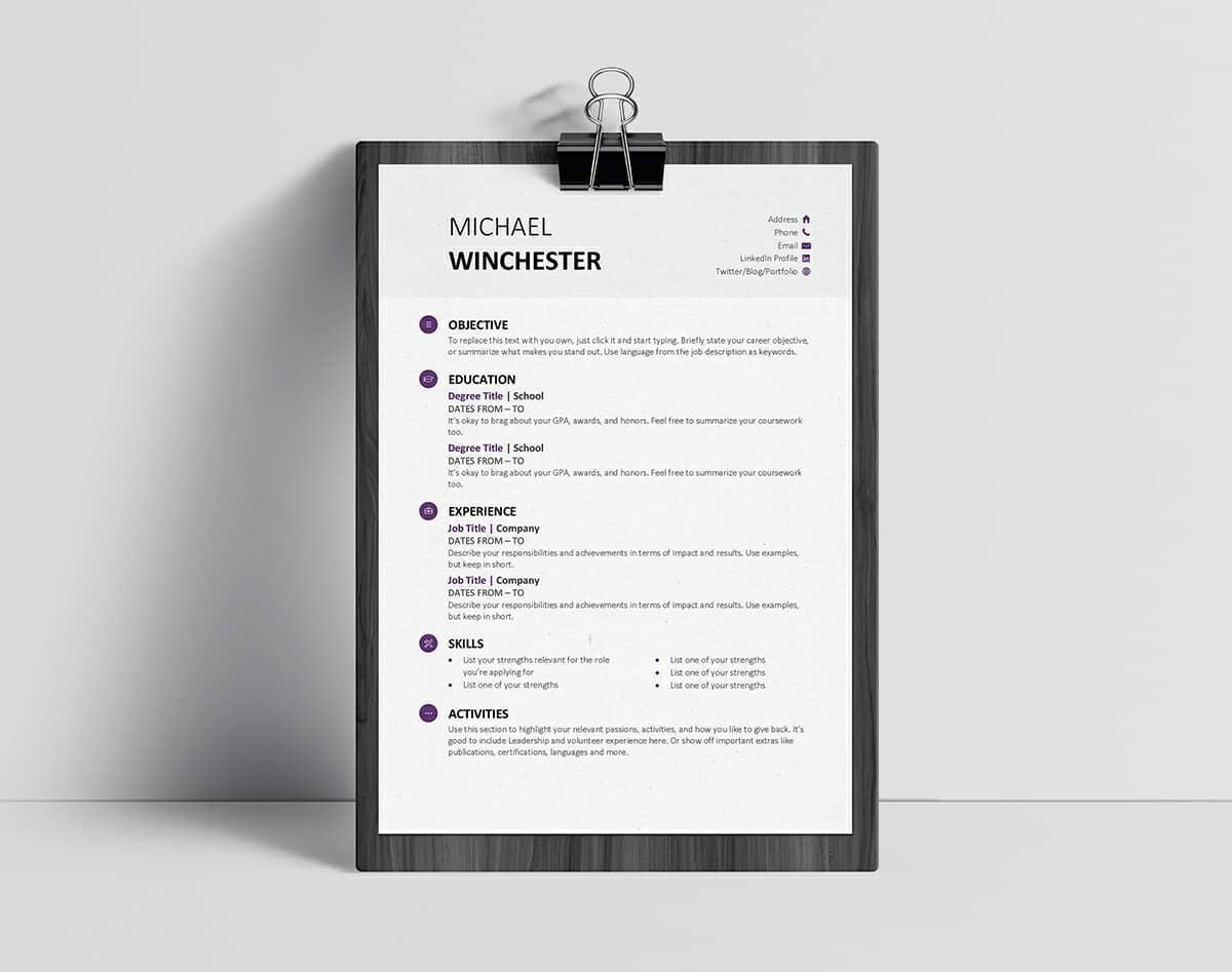 Microsoft Word Outline Template New Resume Templates for Word Free 15 Examples for Download