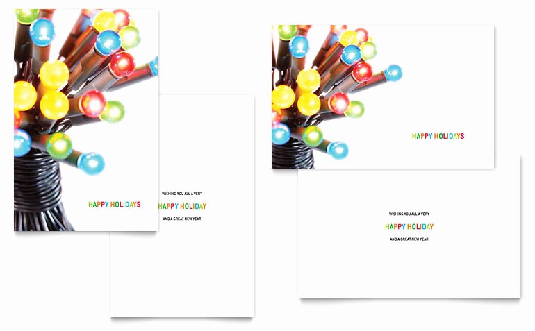 Microsoft Word Postcard Template New Christmas Lights Greeting Card Template Word &amp; Publisher