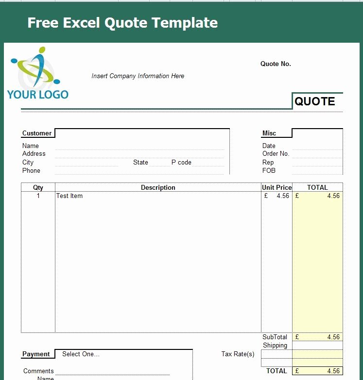 Microsoft Word Quote Template Unique Microsoft Excel Quotation Templates – Project Management